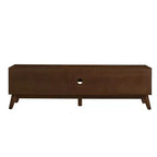 Mobile TV in legno e rattan con 2 ante scorrevoli - Stile Mid-Century Modern - 67.9