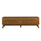 Mobile TV in legno e rattan con 2 ante scorrevoli - Stile Mid-Century Modern - 67.9