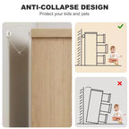 Cassettiera a 7 cassetti per camera da letto, Comò doppio moderno naturale con maniglie integrate, Cassettiera in legno per soggiorno, corridoio