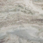 Tavolino medio in marmo, Marmo bianco sporco/Noce