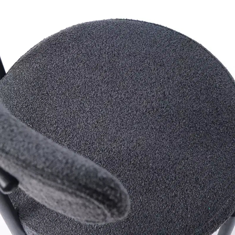 Set di 2 sedie da pranzo in bouclé, schienale curvo e seduta rotonda imbottita in stile Mid-Century, accoglienti sedie da cucina per soggiorno moderno e appartamento