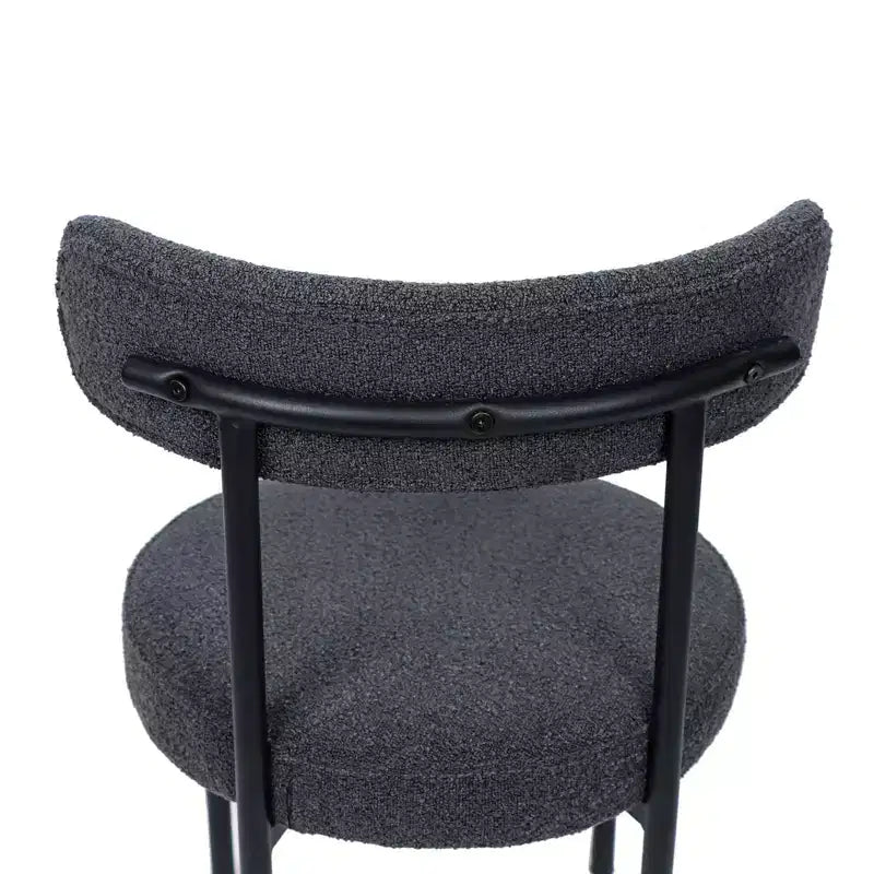 Set di 2 sedie da pranzo in bouclé, schienale curvo e seduta rotonda imbottita in stile Mid-Century, accoglienti sedie da cucina per soggiorno moderno e appartamento