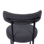 Set di 2 sedie da pranzo in bouclé, schienale curvo e seduta rotonda imbottita in stile Mid-Century, accoglienti sedie da cucina per soggiorno moderno e appartamento