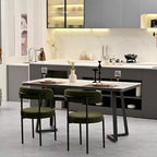 Set di 2 sedie da pranzo in bouclé, schienale curvo e seduta rotonda imbottita in stile Mid-Century, accoglienti sedie da cucina per soggiorno moderno e appartamento