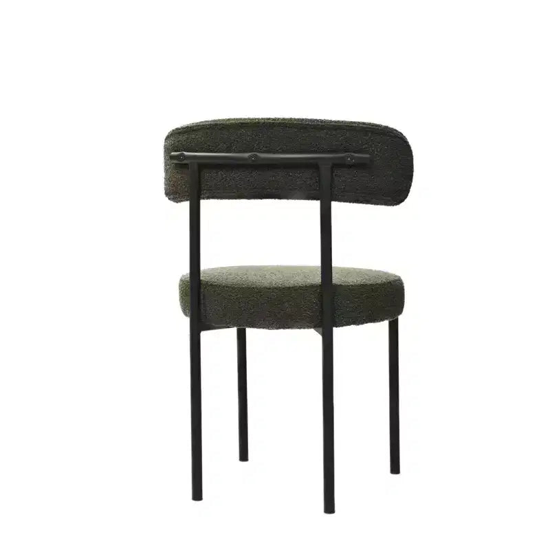 Set di 2 sedie da pranzo in bouclé, schienale curvo e seduta rotonda imbottita in stile Mid-Century, accoglienti sedie da cucina per soggiorno moderno e appartamento