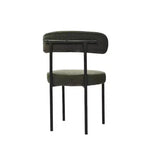 Set di 2 sedie da pranzo in bouclé, schienale curvo e seduta rotonda imbottita in stile Mid-Century, accoglienti sedie da cucina per soggiorno moderno e appartamento