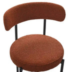Set di 2 sedie da pranzo in bouclé, schienale curvo e seduta rotonda imbottita in stile Mid-Century, accoglienti sedie da cucina per soggiorno moderno e appartamento