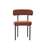 Set di 2 sedie da pranzo in bouclé, schienale curvo e seduta rotonda imbottita in stile Mid-Century, accoglienti sedie da cucina per soggiorno moderno e appartamento