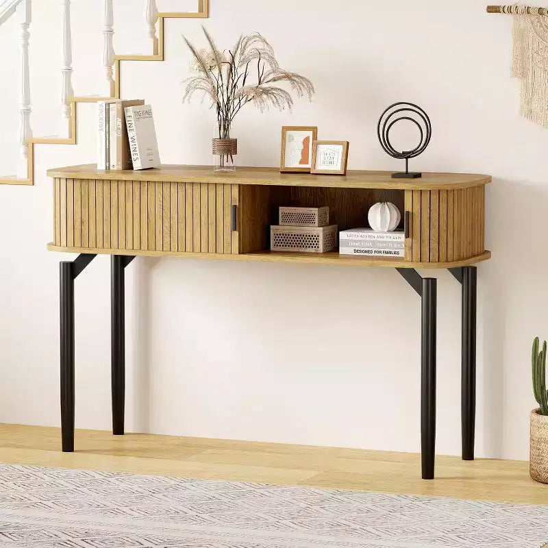 Tavolo consolle, con spazio contenitore, tavolo da divano, tavolo da ingresso per soggiorno, usato per corridoio, cucina