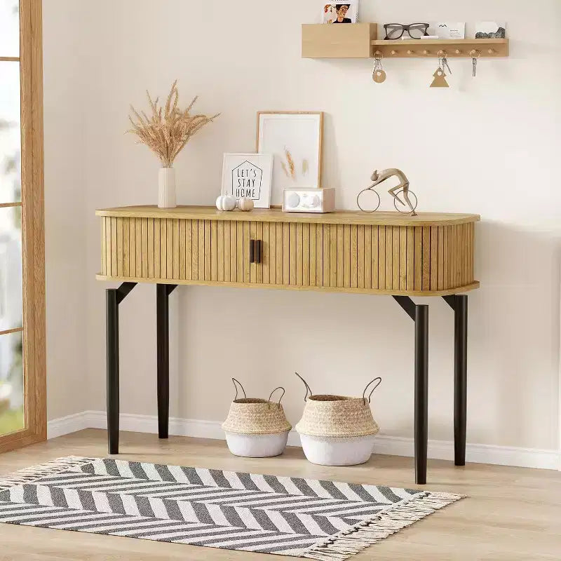 Tavolo consolle, con spazio contenitore, tavolo da divano, tavolo da ingresso per soggiorno, usato per corridoio, cucina
