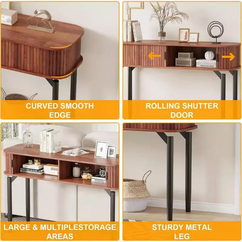 Tavolo consolle, con spazio contenitore, tavolo da divano, tavolo da ingresso per soggiorno, usato per corridoio, cucina