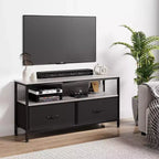 TV Stand with 2 Fabric Drawers for 55 Inch TV Entertainment Center with Storage Cabinets Media Console with Open Shelf Entertainment Stand