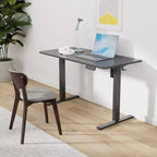 Scrivania elettrica regolabile in altezza 48 x 24 pollici, con piano nero, per computer, per ufficio o casa