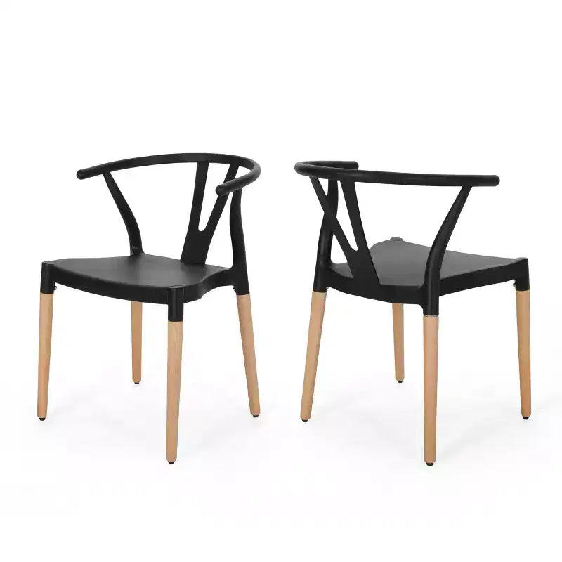 Set di 2 sedie moderne da pranzo, sedie da sala da pranzo in tessuto, sedie laterali imbottite da cucina con schienale curvo e struttura in metallo