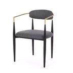 Set di 2 sedie moderne da pranzo, sedie da sala da pranzo in tessuto, sedie laterali imbottite da cucina con schienale curvo e struttura in metallo