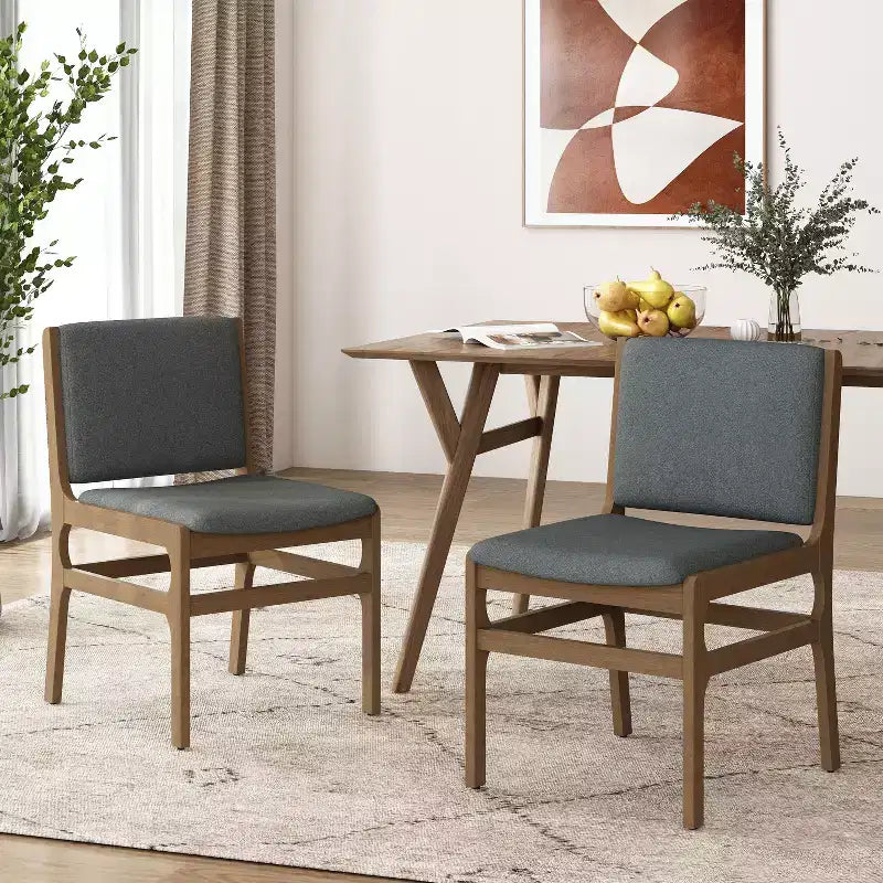Set di 2 sedie moderne da pranzo, sedie da sala da pranzo in tessuto, sedie laterali imbottite da cucina con schienale curvo e struttura in metallo