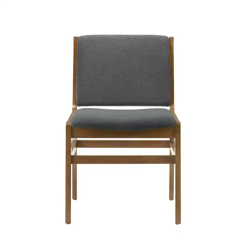 Set di 2 sedie moderne da pranzo, sedie da sala da pranzo in tessuto, sedie laterali imbottite da cucina con schienale curvo e struttura in metallo