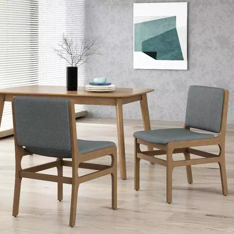 Set di 2 sedie moderne da pranzo, sedie da sala da pranzo in tessuto, sedie laterali imbottite da cucina con schienale curvo e struttura in metallo