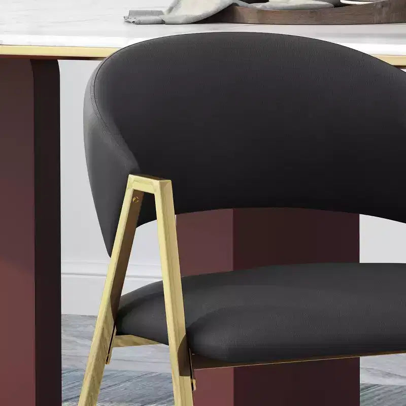 Set di 2 sedie moderne da pranzo, sedie da sala da pranzo in tessuto, sedie laterali imbottite da cucina con schienale curvo e struttura in metallo