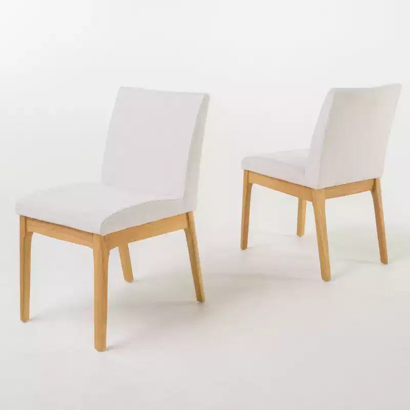 Set di 2 sedie moderne da pranzo, sedie da sala da pranzo in tessuto, sedie laterali imbottite da cucina con schienale curvo e struttura in metallo