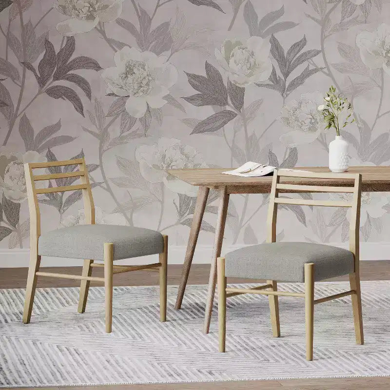 Set di 2 sedie moderne da pranzo, sedie da sala da pranzo in tessuto, sedie laterali imbottite da cucina con schienale curvo e struttura in metallo