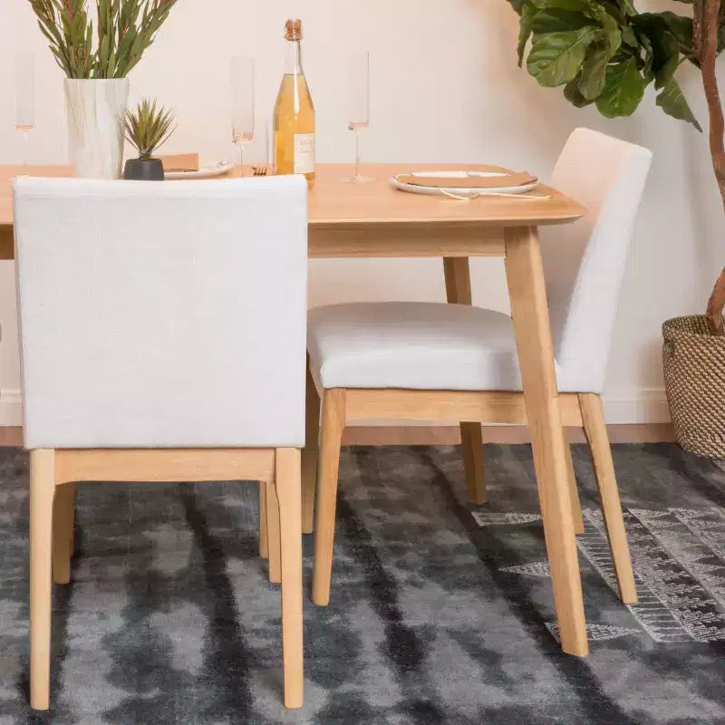 Set di 2 sedie moderne da pranzo, sedie da sala da pranzo in tessuto, sedie laterali imbottite da cucina con schienale curvo e struttura in metallo