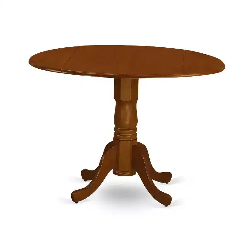 Set di Mobili da Sala da Pranzo da 5 Pezzi Include un Tavolo da Cucina Rotondo con Ribalta e 4 Sedie da Pranzo, 42x42 Pollici