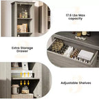 Mobiletto salvaspazio sottile per bagno con ripiani regolabili, libreria stretta in stile rustico per organizzare l'essenziale del bagno e del soggiorno, grigio
