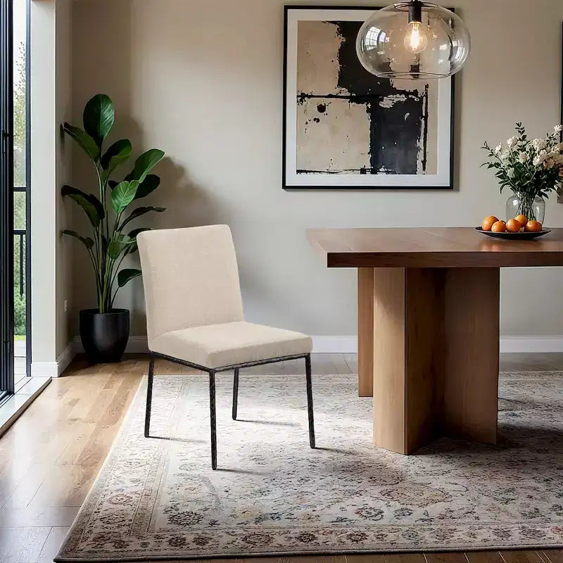 Sedia da pranzo in ciniglia, set da 2