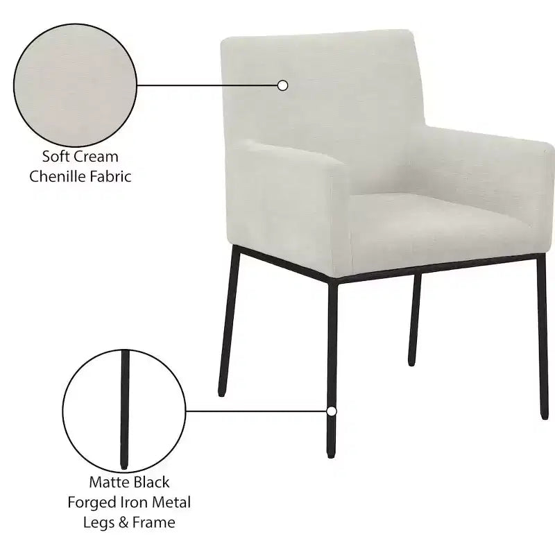 Sedia da pranzo in ciniglia, set da 2