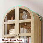 Dispensa Moderna da Fattoria Alta 72 Pollici con Ante e Cassetti ad Arco, Grande Mobile Contenitore in Legno con Ripiani Spessorati, Ideale per la Cucina