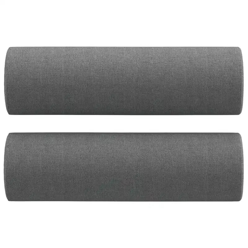 Divano in Tessuto Grigio Scuro, Set Moderno 2 Pezzi per Soggiorno con Cuscini Decorativi e Seduta