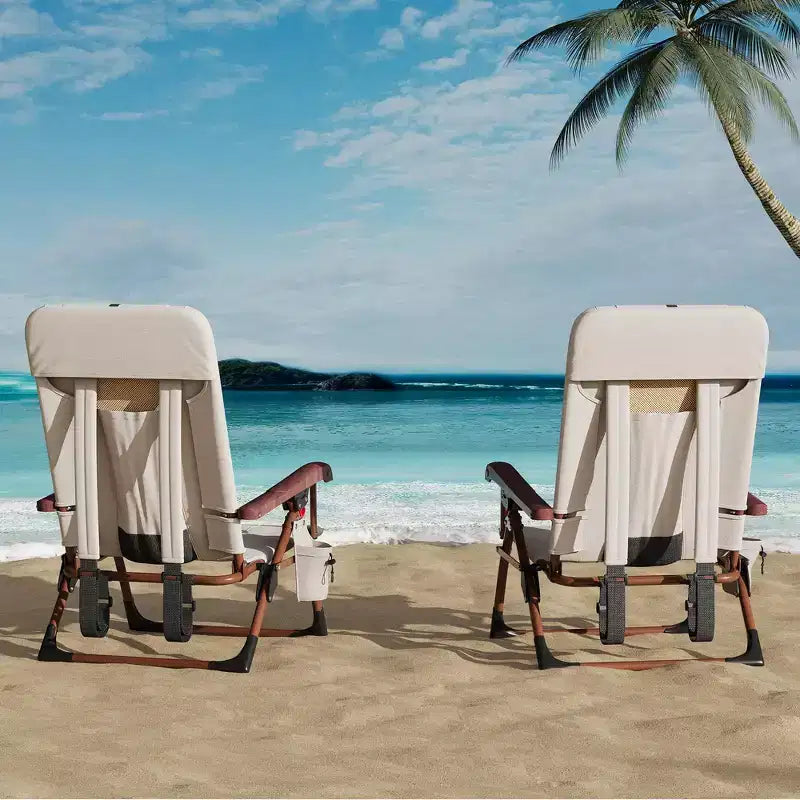 Sedia da spiaggia portatile a zaino per adulti - Sedia da campeggio pieghevole con tasca portaoggetti e portabicchieri, sedie a sdraio regolabili per esterni, viaggi, picnic