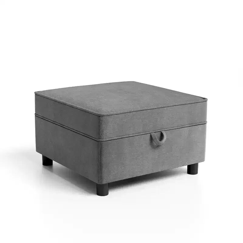 Modulo contenitore in ciniglia da 67 cm per divano componibile, pouf quadrato per divano letto componibile, grigio scuro