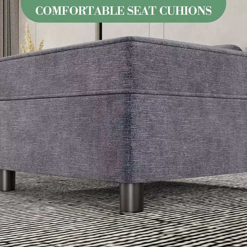 Modulo contenitore in ciniglia da 67 cm per divano componibile, pouf quadrato per divano letto componibile, grigio scuro