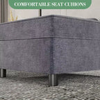 Modulo contenitore in ciniglia da 67 cm per divano componibile, pouf quadrato per divano letto componibile, grigio scuro