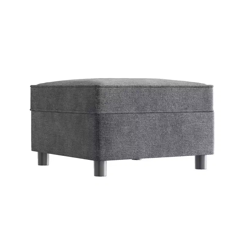 Modulo contenitore in ciniglia da 67 cm per divano componibile, pouf quadrato per divano letto componibile, grigio scuro