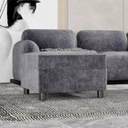 Modulo contenitore in ciniglia da 67 cm per divano componibile, pouf quadrato per divano letto componibile, grigio scuro