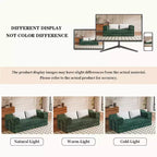 Divano letto convertibile da 80" con 2 cuscini, divano a pavimento a 3 posti, letto matrimoniale, combinazione fai da te, ciniglia, verde