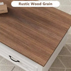Tavolino da salotto con cassetti, Tavolino rustico da 120 cm con ripiano aperto e 6 gambe di supporto, Grande tavolo da soggiorno con contenitore