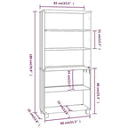 Credenza set di 2 in pino massello, MDF, Credenza grande