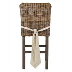 Sgabello da bar da 61 cm in rattan, marrone, gambe in teak, nessun assemblaggio richiesto