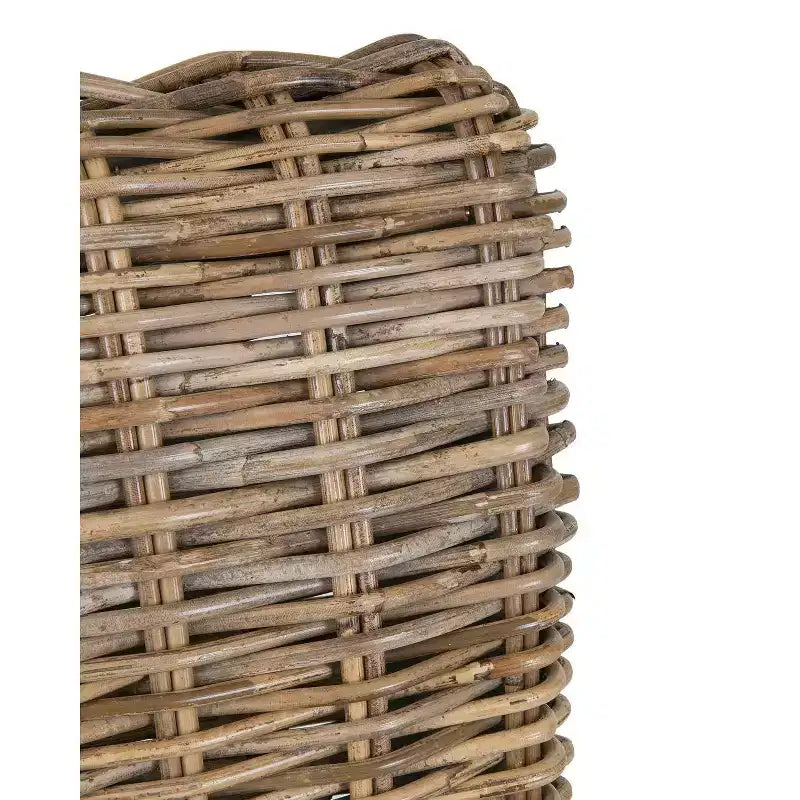 Sgabello da bar da 61 cm in rattan, marrone, gambe in teak, nessun assemblaggio richiesto