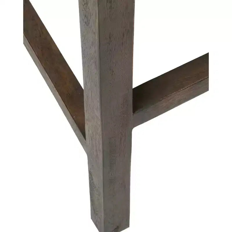 Sgabello da bar da 61 cm in rattan, marrone, gambe in teak, nessun assemblaggio richiesto