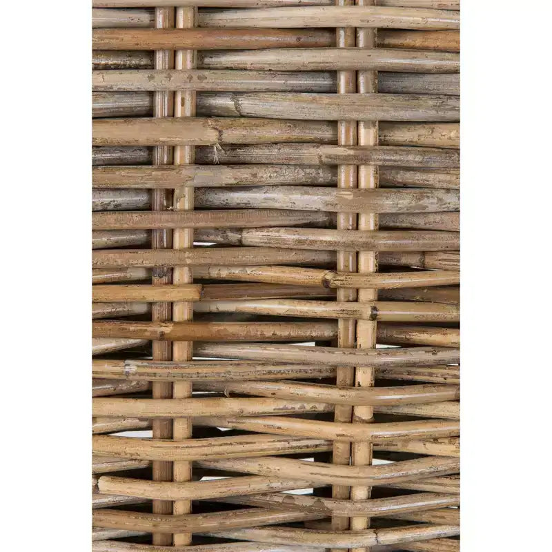 Sgabello da bar da 61 cm in rattan, marrone, gambe in teak, nessun assemblaggio richiesto