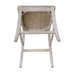 Sgabello da bar altezza bancone 24", Grigio Lavato/Tortora, Legno Massello, Design a X-Back