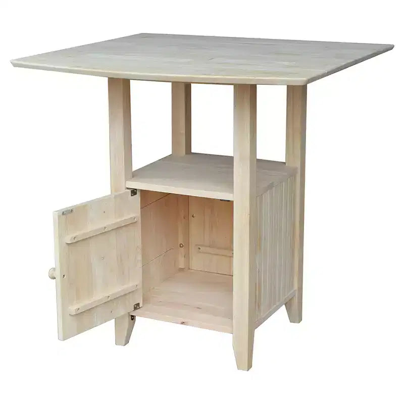 Tavolo da pranzo bar con ante a ribalta, stile scandinavo, 2 posti, piano a altezza bancone, con base contenitore