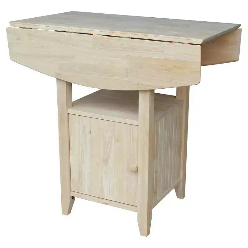 Tavolo da pranzo bar con ante a ribalta, stile scandinavo, 2 posti, piano a altezza bancone, con base contenitore