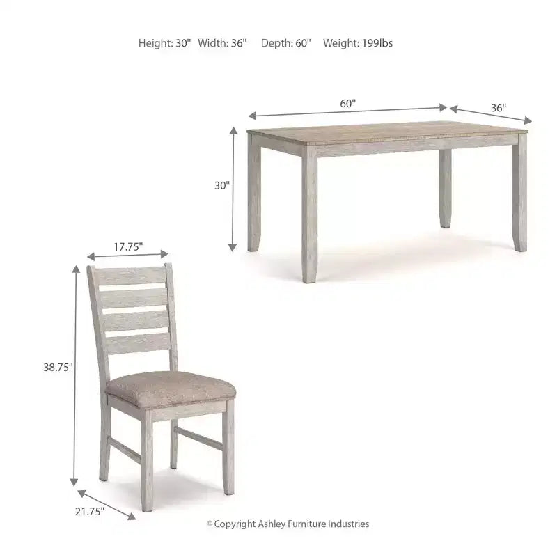 Set da pranzo 7 pezzi, marrone chiaro, rettangolare moderno 6 posti