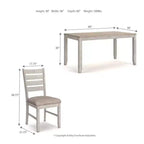 Set da pranzo 7 pezzi, marrone chiaro, rettangolare moderno 6 posti